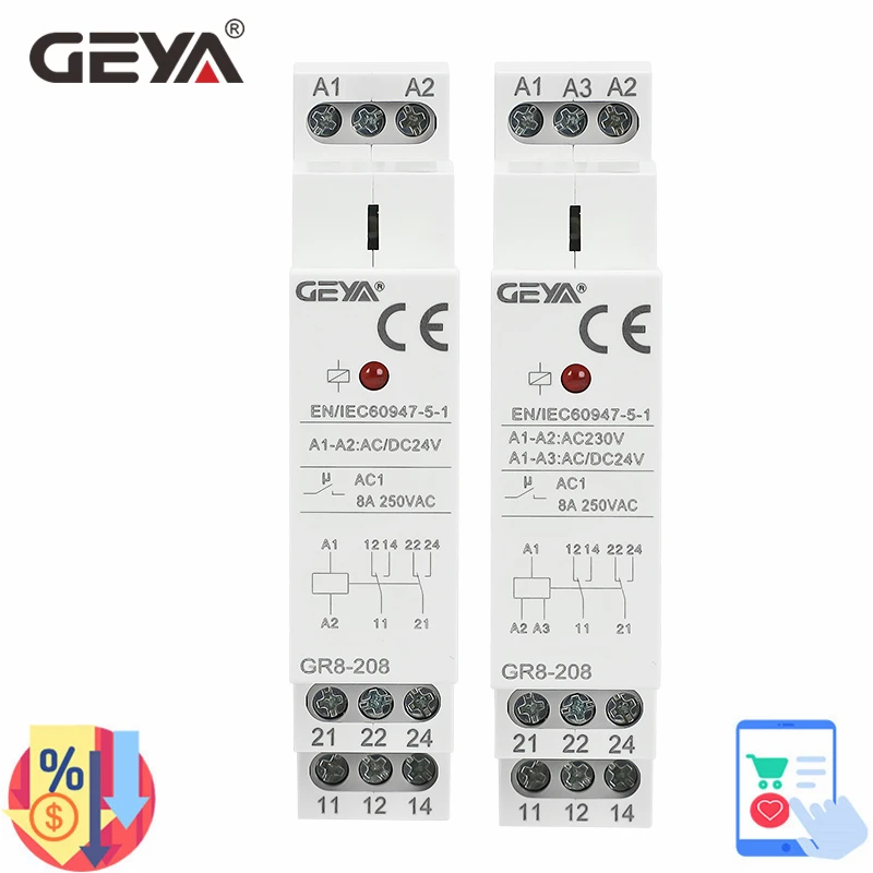 GEYA GR8-208 Auxiliary Relay I - Shelly Relay Module review and price